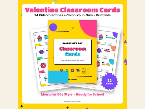 Valentine Classroom Cards: preview