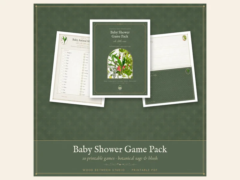Baby Shower Game Pack: printable preview