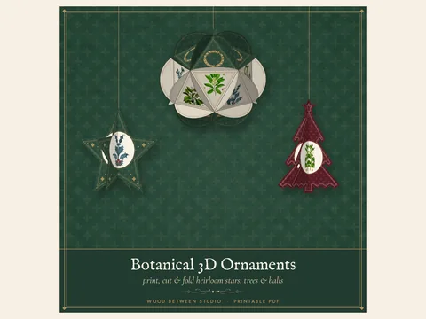 Botanical 3D Paper Ornaments: preview