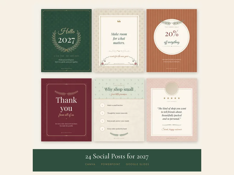2027 Social Post Pack: printable preview