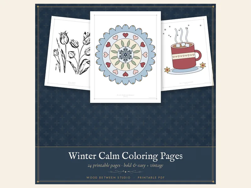 Winter Calm Coloring Pages: printable preview
