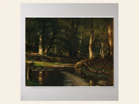 The Brook in the Woods by Worthington Whittredge: preview